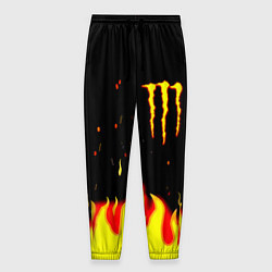 Брюки на резинке мужские Monster energy fire steel, цвет: 3D-принт