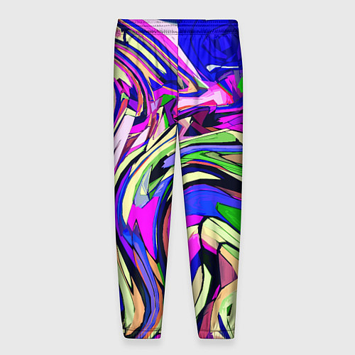 Мужские брюки Абстракция пластика синий / 3D-принт – фото 2