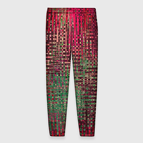 Мужские брюки Текстурный тёмный красно-зелёный / 3D-принт – фото 2