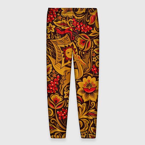 Мужские брюки Летучий корабль в стиле хохломской росписи / 3D-принт – фото 2