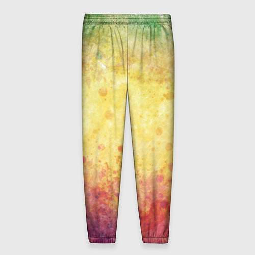 Мужские брюки Абстракция - layers of green, yellow and red / 3D-принт – фото 2