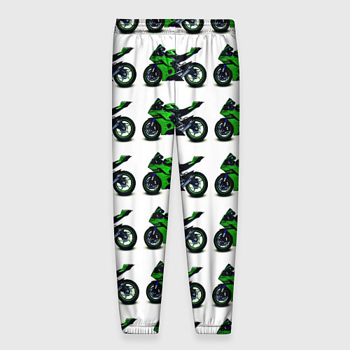 Мужские брюки Motorbike green / 3D-принт – фото 2