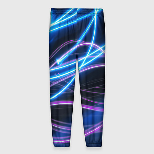 Мужские брюки Неоновая абстракция на темном / 3D-принт – фото 2