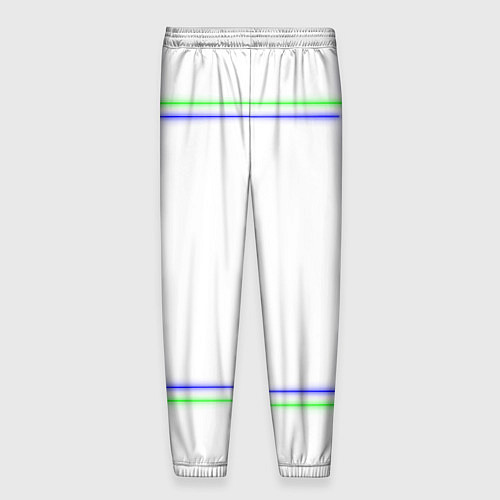 Мужские брюки Neon white green light blue / 3D-принт – фото 2