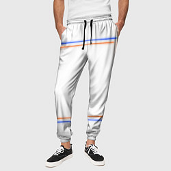 Брюки на резинке мужские Neon white orange blue, цвет: 3D-принт — фото 2