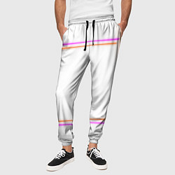 Брюки на резинке мужские Neon white orange pink, цвет: 3D-принт — фото 2