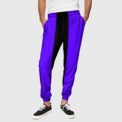 Брюки на резинке мужские Color purple black stripes, цвет: 3D-принт — фото 2