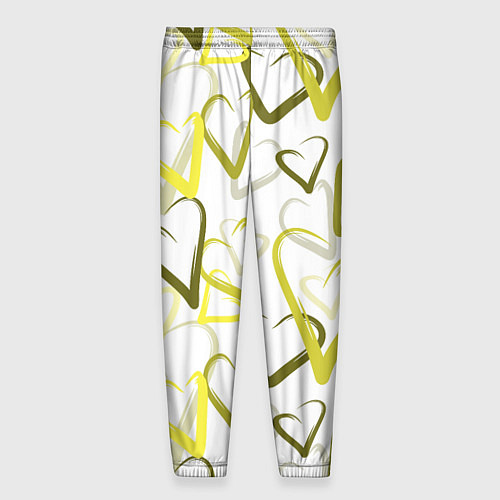 Мужские брюки Зеленые сердца / 3D-принт – фото 2