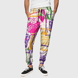 Брюки на резинке мужские Мопс и праздник, цвет: 3D-принт — фото 2