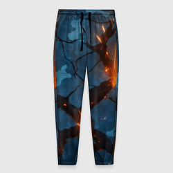 Брюки на резинке мужские Разлом камуфляжный плит, цвет: 3D-принт