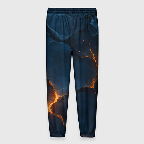 Мужские брюки Разлом плит с огнем / 3D-принт – фото 2