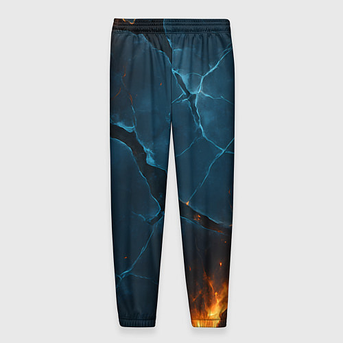 Мужские брюки Разлом плит с огнем / 3D-принт – фото 2