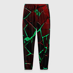 Мужские брюки Битые плиты тёмно-красный с зелёным