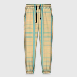 Мужские брюки Color beige cage light blue stripes