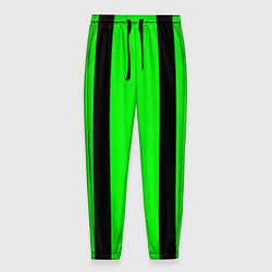 Мужские брюки Color black and green stripes