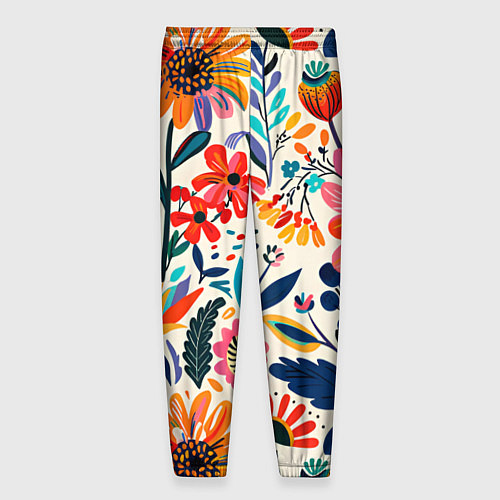 Мужские брюки Простые цветы / 3D-принт – фото 2