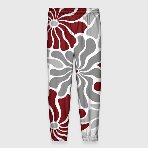 Мужские брюки Цветы cherry and grey pattern / 3D-принт – фото 2
