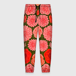 Брюки на резинке мужские Цветочная поляна паттерн, цвет: 3D-принт