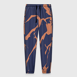 Брюки на резинке мужские Разломы на синем, цвет: 3D-принт