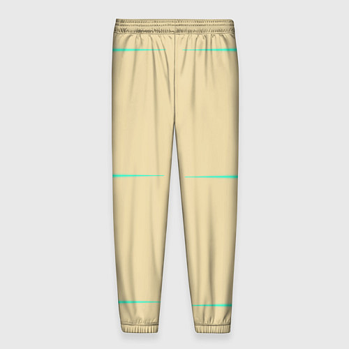 Мужские брюки Color beige green stripes / 3D-принт – фото 2