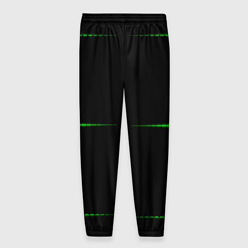 Мужские брюки Color black green orange stripes / 3D-принт – фото 2