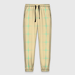 Брюки на резинке мужские Color beige green crosses, цвет: 3D-принт