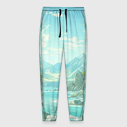 Мужские брюки Художественный берег со скалами