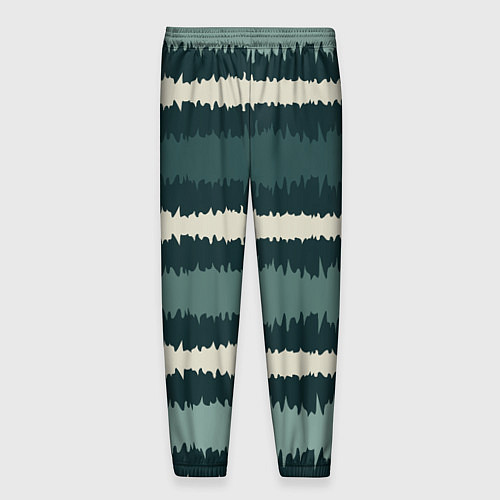 Мужские брюки Полосы зигзагообразные зеленые / 3D-принт – фото 2