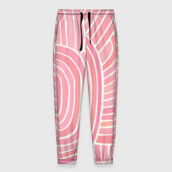 Брюки на резинке мужские Абстрактный узор розовый, цвет: 3D-принт