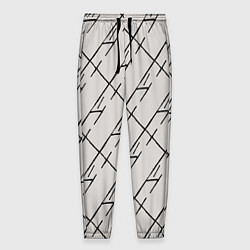 Брюки на резинке мужские Три буквы: паттерн на бежевом, цвет: 3D-принт