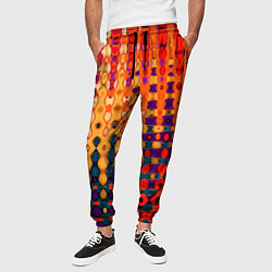 Брюки на резинке мужские Красно-жёлтый абстракция, цвет: 3D-принт — фото 2