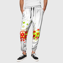 Брюки на резинке мужские Узорчатые разводы на белом, цвет: 3D-принт — фото 2