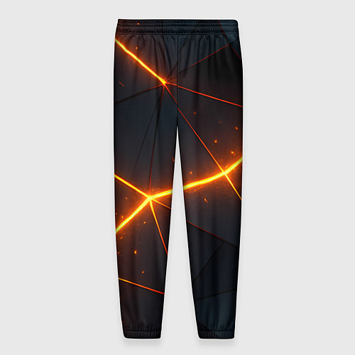 Мужские брюки Оранжевые геометрические лучи / 3D-принт – фото 2