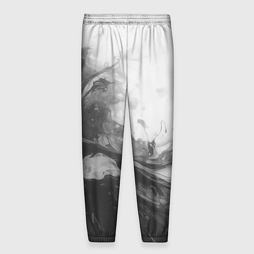 Мужские брюки Серые морские волны абстракция / 3D-принт – фото 2