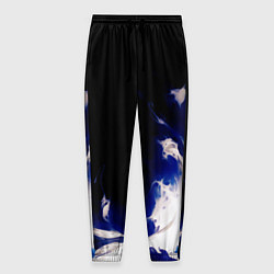 Брюки на резинке мужские Синее пламя, цвет: 3D-принт
