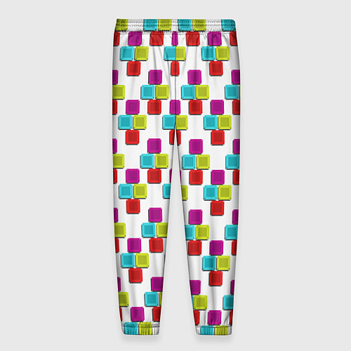 Мужские брюки Цветные блоки на белом / 3D-принт – фото 2