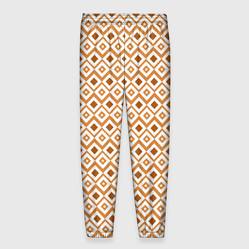 Мужские брюки Паттерн с ромбиками коричневый / 3D-принт – фото 2