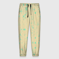 Брюки на резинке мужские Color beige turquoise, цвет: 3D-принт