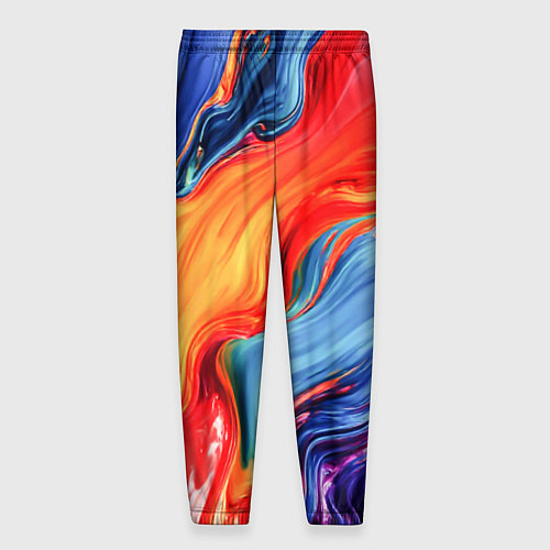 Мужские брюки Красно-синие масляные краски смешение абстракция / 3D-принт – фото 2
