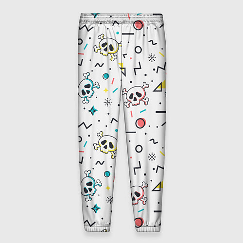 Мужские брюки Паттерн с черепами и геометрическими фигурами на Х / 3D-принт – фото 2