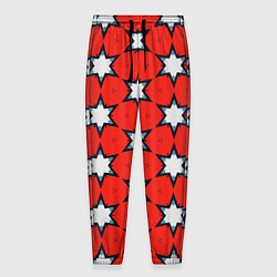 Брюки на резинке мужские Звезды на красном, цвет: 3D-принт