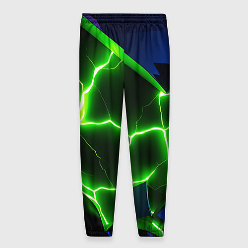 Мужские брюки Neon green glow / 3D-принт – фото 2