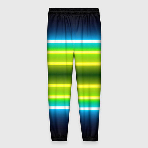Мужские брюки Neon multicolored lines / 3D-принт – фото 2