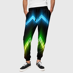 Брюки на резинке мужские Neon multicolored lines, цвет: 3D-принт — фото 2