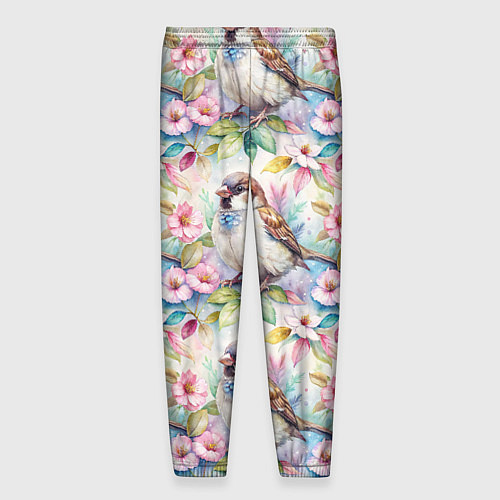 Мужские брюки Воробей в ярких цветах паттерн / 3D-принт – фото 2