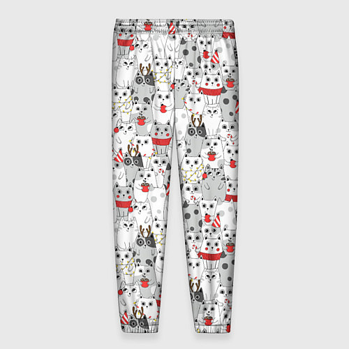 Мужские брюки Новогодние котики / 3D-принт – фото 2