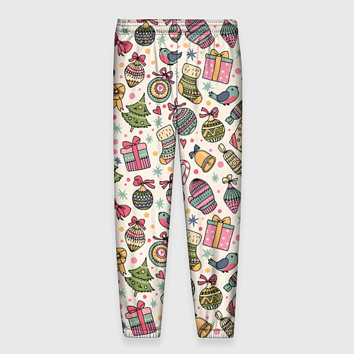 Мужские брюки Новогодний паттерн / 3D-принт – фото 2