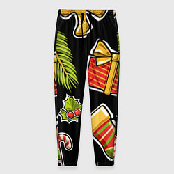 Брюки на резинке мужские Рождественский вайб, цвет: 3D-принт