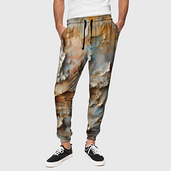 Брюки на резинке мужские Старая штукатурка на стене - абстракция, цвет: 3D-принт — фото 2