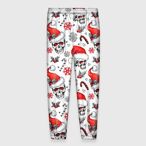 Мужские брюки Новогодние черепа / 3D-принт – фото 2